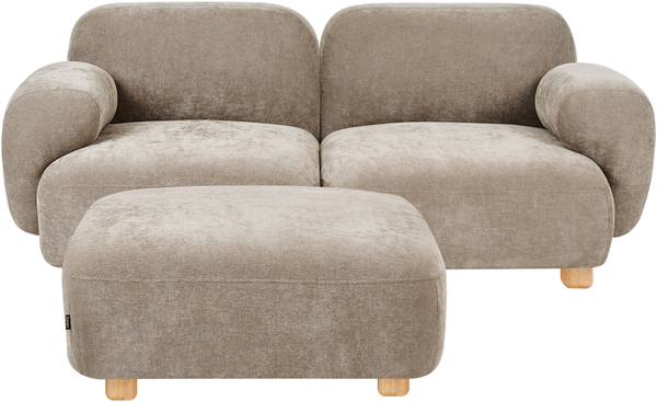 Modulsofa 2-Sitzer AMLI Stoff Beige mit Ottomane