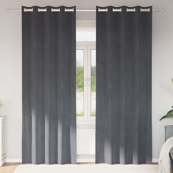 vidaXL Verdunkelungsvorhänge 2 pcs Hellgrau 140 x 260 cm Samt 4107287
