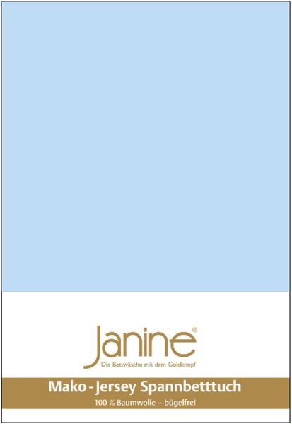 Janine Mako Jersey Spannbetttuch Bettlaken 180 - 200 x 200 cm OVP 5007 12 hellblau