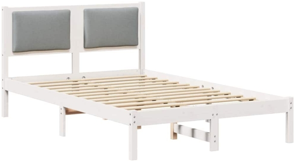 vidaXL Bettrahmen Hellgrau 120 x 200 cm Massives Kiefernholz 878123