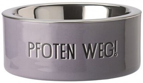 Giftcompany - Futternapf Hund "Love Pets" Pfoten Weg! D17cm Grau Gr.S 1158203030