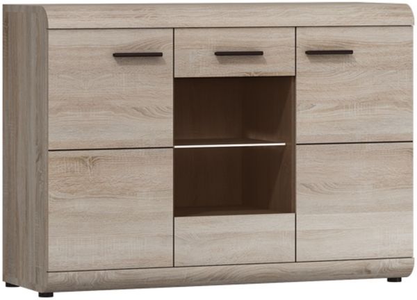 Sideboard Kommode Link 120x42x86,5cm Eiche Sonoma LED 3-türig