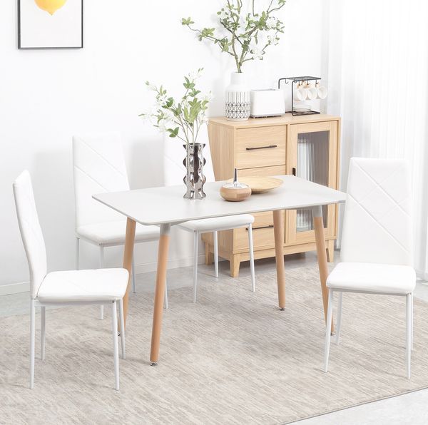 Esszimmerstuhl 41 x 50 x 97 cm aus Kunstleder mit Stahlgestell, 4er-Set