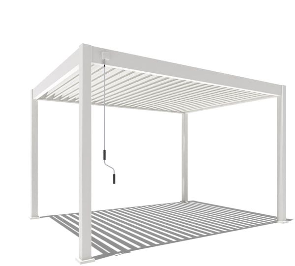 Weide Deluxe | Pergola Voll Aluminium freistehend | 3 x 4 M | Lamellendach weiß