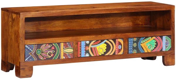 vidaXL TV-Schrank Mehrfarbig 110x30x40 cm Massivholz Akazie 4016502