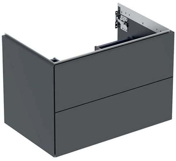 Unterschrank ONE 2 Schubladen 74x50 4x47 matt schwarz