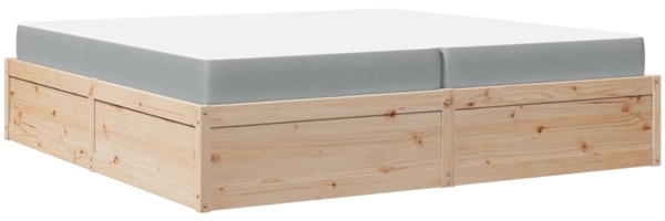 vidaXL Bett mit Matratze 200x200 cm Massivholz Kiefer 3281922
