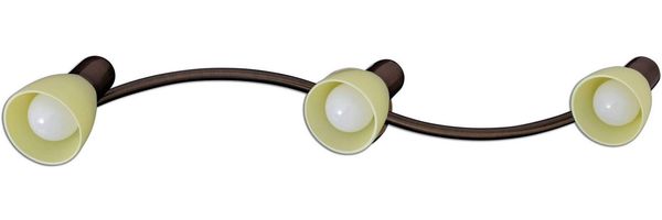 näve LED Deckenspot Mestre, LED wechselbar, Warmweiß, 3er LED Wand-u. Deckenspot, E14, braun, Glasschirm weiß