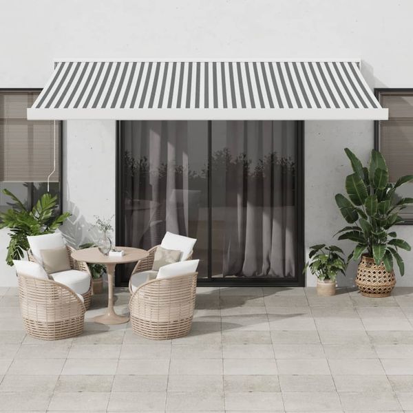 vidaXL Markise Einziehbar Anthrazit und Weiß 4,5x3 m Stoff & Aluminium 3216136
