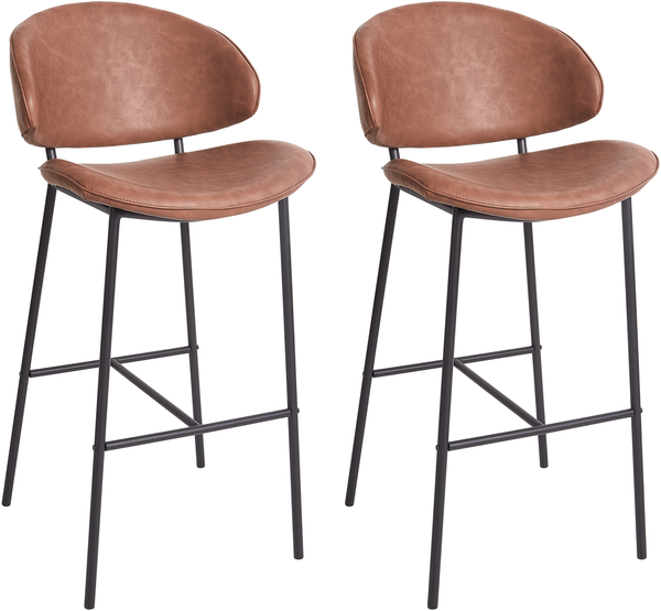 Set mit 2 Barstühlen KIANA Kunstleder Braun