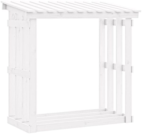 vidaXL Kaminholzregal Weiß 108x64,5x109 cm Massivholz Kiefer 822428 Bild 2