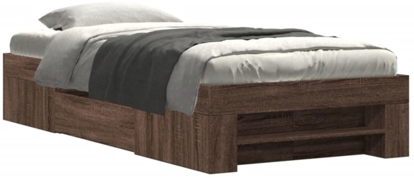 vidaXL Bettgestell ohne Matratze Braun Eiche 100x200 cm Holzwerkstoff 3295491