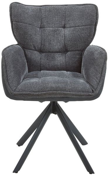 Armlehnenstuhl Siena / Seattle S02, Mikrofaser, Webstoff, Anthrazit, 62 x 93 x 63 cm
