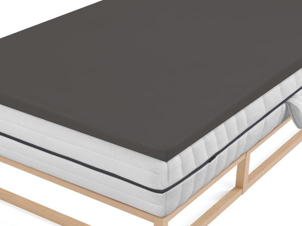 biberna Jersey-Elastic-Topper-Spannbetttuch 0077641, dunkelgrau, 1x 140x200 cm - 160x220 cm