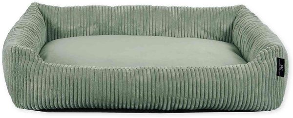 ROHRSCHNEIDER Hundebett - Cord, Hundekorb, Tierbett, Wendekissen, Bezug waschbar, rutschfest Salbeigrün 15x70x49cm