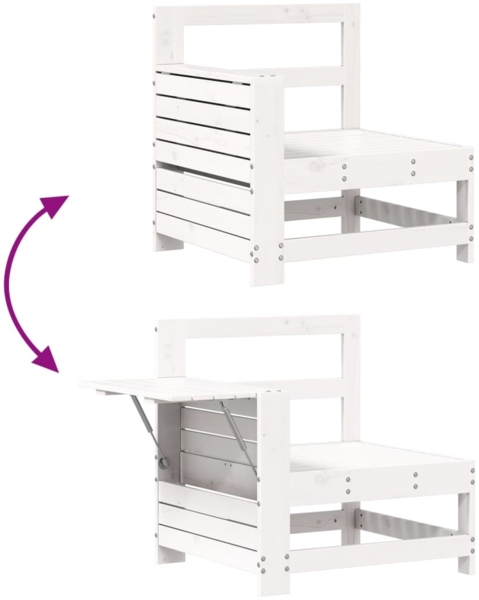 vidaXL 7-tlg. Garten-Sofagarnitur Weiß Massivholz Kiefer 3250969 Bild 8