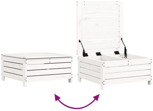 vidaXL 7-tlg. Garten-Sofagarnitur Weiß Massivholz Kiefer 3250969 Bild 9