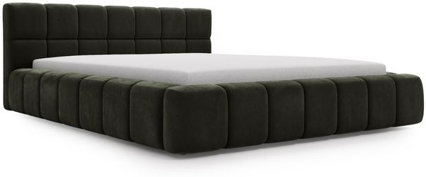 GRAINGOLD Alicante Doppelbett 160x200, Polsterbett mit Bettkasten und Kopfteil, Velour-Stoff, Dunkelgrau Bild 2