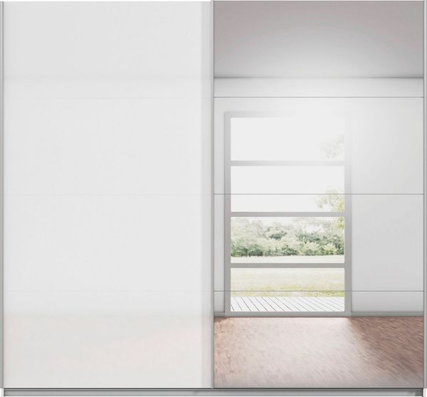 OTTO home Schwebetürenschrank Kleiderschrank Schrank Garderobe Schlafzimmerschrank THANOS (in 3 verschiedenen Ausstattungen BASIC/CLASSIC/PREMIUM) Optional mit Spiegel, Metall-Griffleisten alufarben MADE IN GERMANY