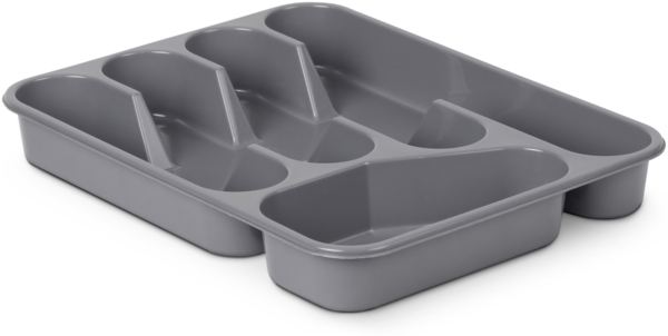 Besteckkasten für Schubladen, kompakter Besteckeinsatz ( 33,5x26x4,5cm ) - Grau - Besteck Organizer - Besteckhalter für Küche - Schubladeneinsatz