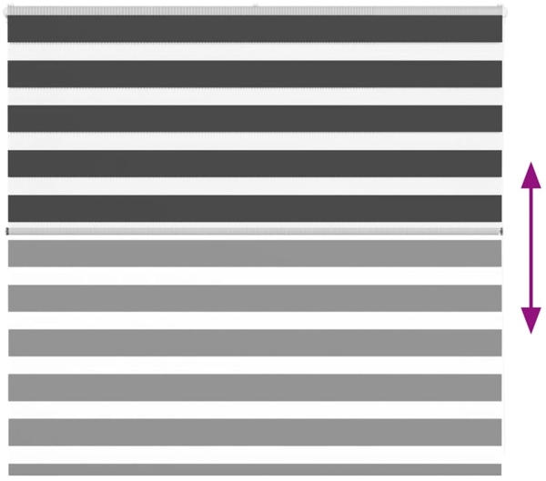 vidaXL Zebrarollo Schwarz 155x100 cm Stoffbreite 150,9 cm Polyester 4014220 Bild 4