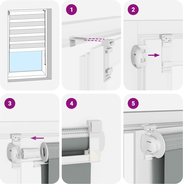 vidaXL Zebrarollo Schwarz 155x100 cm Stoffbreite 150,9 cm Polyester 4014220 Bild 5