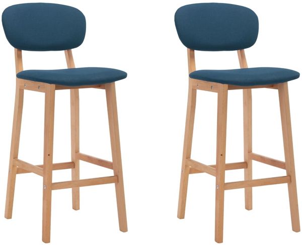vidaXL Barhocker 2 Stk. Blau Stoff [289371]