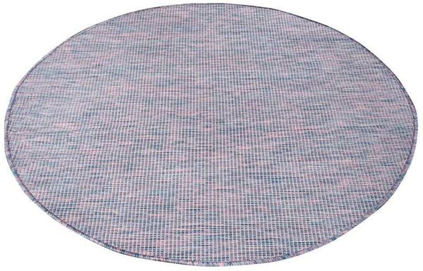 Carpet City Teppich PALM2778, rund, Höhe: 5 mm, Wetterfest & UV-beständig, für Balkon, Terrasse, Küche, flach gewebt