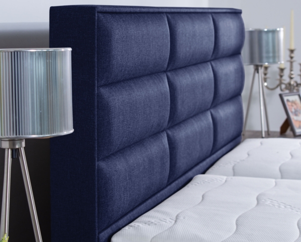 Meisterbetten Boxspringbett Pino 240x220 in WT-Dunkel Blau, Matratzenbezug Nano, Ergoflex-Topper Bild 5