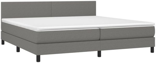 Boxspringbett mit Matratze & LED Stoff Dunkelgrau 200x200 cm, Härtegrad: H2 [3133022] Bild 3