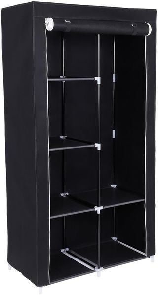 Songmics XL Stoffschrank mit 2 Kleiderstange, faltbar, 88 x 45 x 170 cm, Schwarz