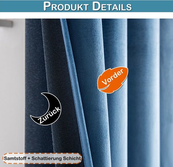 Sunicol Vorhang 2er Set Samtvorhänge Kräuselband Verdunkelungsvorhang, Blickdicht Velvet Gardinen für Schlafzimmer Wohnzimmer