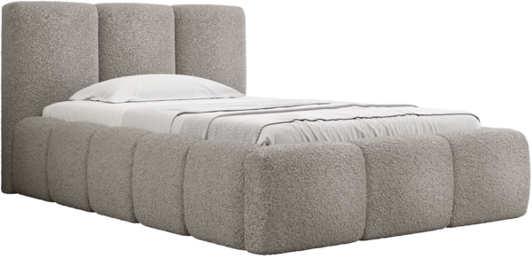 Mirjan24 'Koweni' Polsterbett mit Bettkasten, Bouclé, Taupe, 90x200 cm