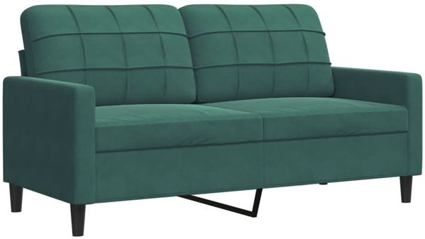 vidaXL 2-tlg. Sofagarnitur mit Kissen Dunkelgrün Samt 3278473 Bild 4