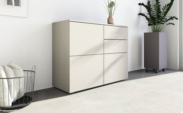 borchardt Möbel Kommode Rova, Sideboard Breite 93 cm, Push-To-Open, verstellbare Einlegeböden, viel Stauraum, Breite 93cm