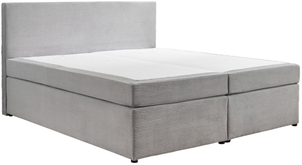 Boxspringbett Arutua / BX890 Aspen, Stoff, Silber, 180 x 105 x 208 cm