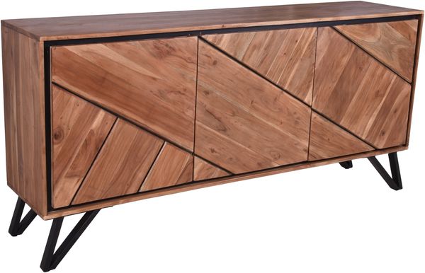 Sideboard EBBA - Akazie Akazienbraun 76 x 40 x 150 cm | Schrank Flur Schlafzimmer Kommode