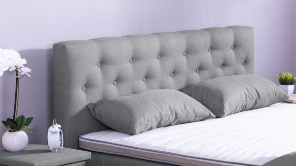 Meisterbetten Boxspringbett Babo 140x220 in WT-Silbergrau, Matratzenbezug Nano, Komfortschaum-Topper, mit Fussteil Bild 3