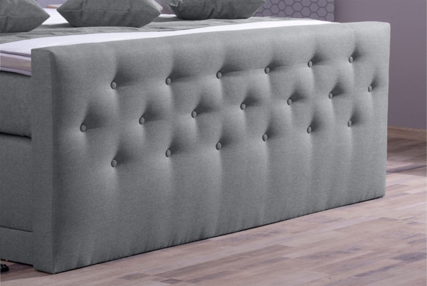 Meisterbetten Boxspringbett Babo 140x220 in WT-Silbergrau, Matratzenbezug Nano, Komfortschaum-Topper, mit Fussteil Bild 4