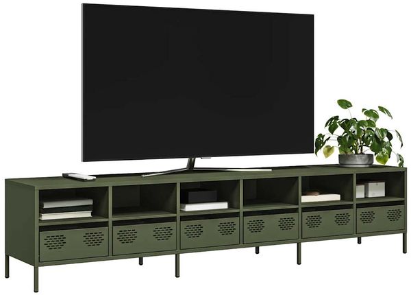 vidaXL TV-Schrank Olivgrün 202x39x43,5 cm Kaltgewalzter Stahl 3307159