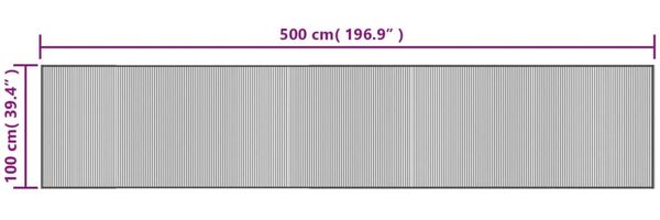 vidaXL Teppich Rechteckig Grau 100x500 cm Bambus 376964 Bild 8