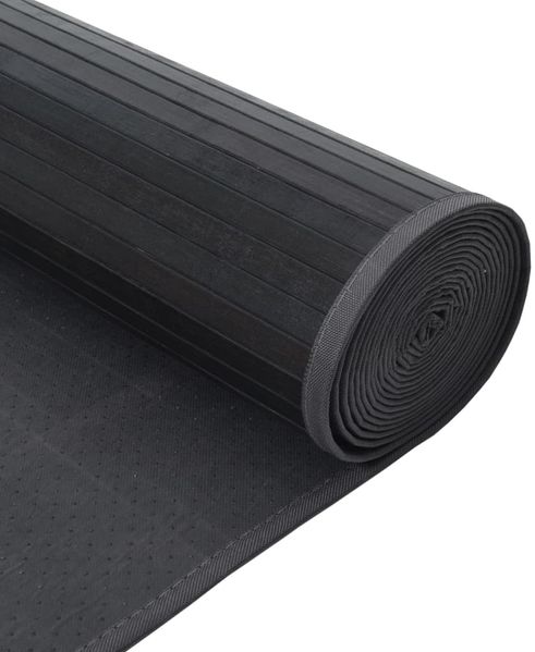 vidaXL Teppich Rechteckig Grau 100x500 cm Bambus 376964 Bild 5
