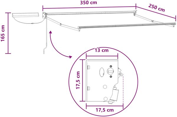vidaXL Elektrische ausziehbare Markise Taupe 3425978 Bild 9