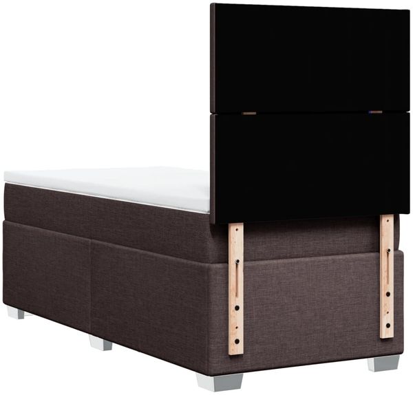 vidaXL Boxspringbett mit Matratze Dunkelbraun 100x200 cm Stoff 3292695 Bild 12