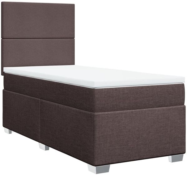 vidaXL Boxspringbett mit Matratze Dunkelbraun 100x200 cm Stoff 3292695 Bild 3