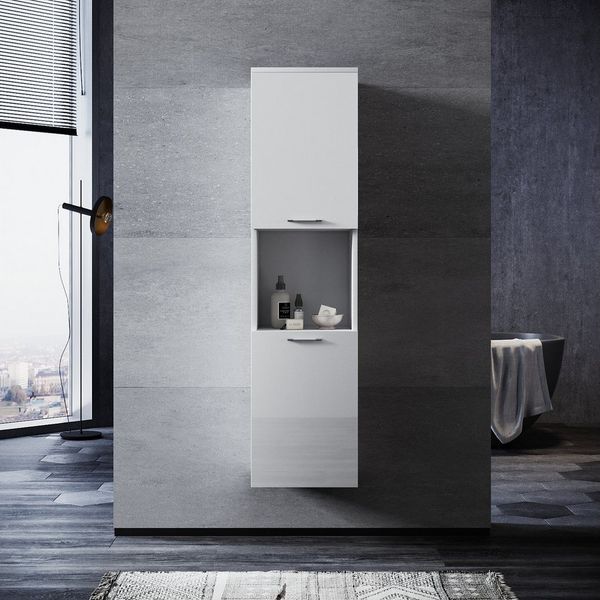 SONNI Hochschrank Wasserdichter Badezimmerschrank in Weiß, Hochschrank