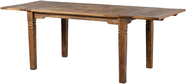 Esstisch mit Ansteckplatten Mango 140-180x90x76 dunkelbraun geölt RODEZ #124