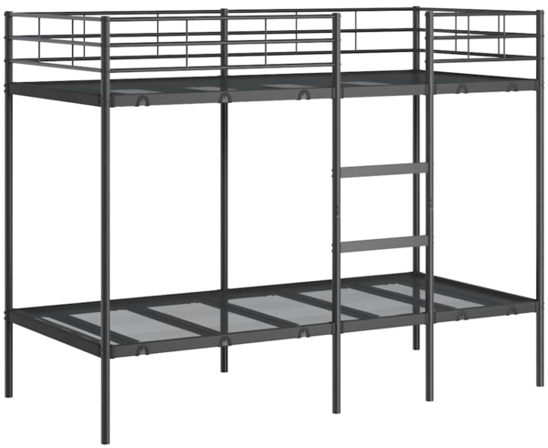 vidaXL Etagenbett ohne Matratze Schwarz 90x190 cm Stahl 42000321