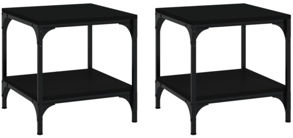 vidaXL Beistelltische 2 Stk. Schwarz 40x40x40 cm Holzwerkstoff 819378