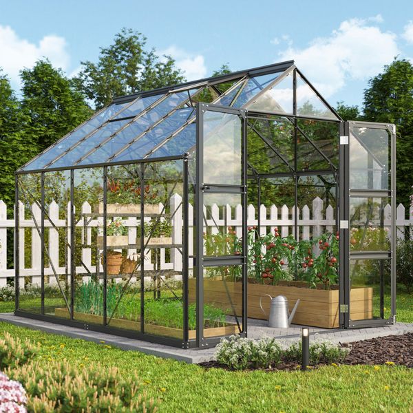 Vitavia Gewächshaus "Domus 8300", schwarz, 8,3 m²,3 mm ESG